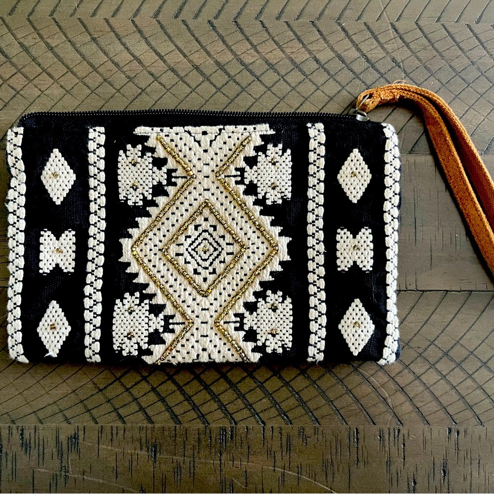 Beaded Zippered Clutch